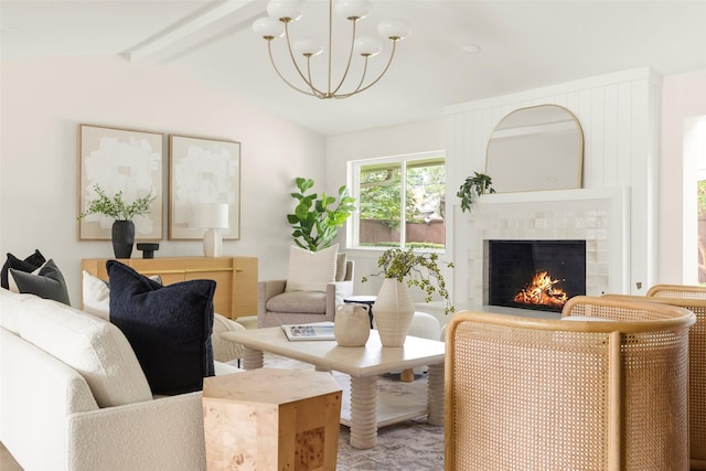 4508 Thunder Rd, Dallas, TX 75244 - living room featuring a chandelier and a fireplace