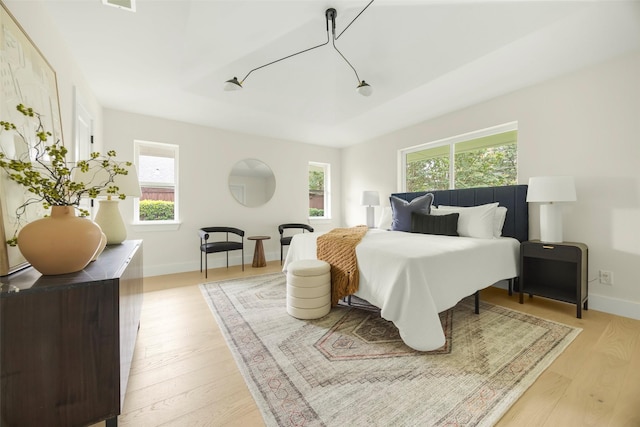 4508 Thunder Rd, Dallas, TX 75244 - bedroom with light wood finished floors, baseboards, and a raised ceiling
