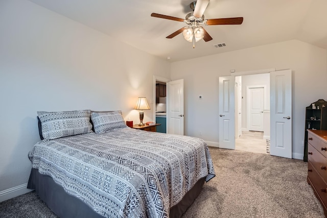 2828 Ainsworth Rd, Aubrey, TX 76227 - bedroom with carpet flooring, baseboards, a ceiling fan, and lofted ceiling