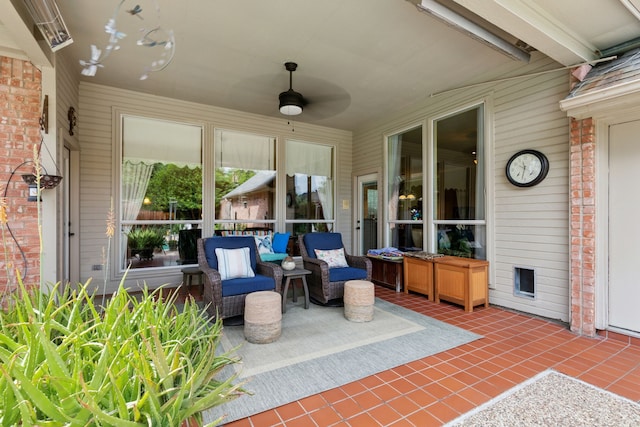 308 Dunlin Ln, Coppell, TX 75019 - view of patio / terrace featuring ceiling fan