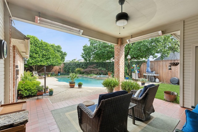 308 Dunlin Ln, Coppell, TX 75019 - view of patio / terrace featuring a fenced in pool and a fenced backyard