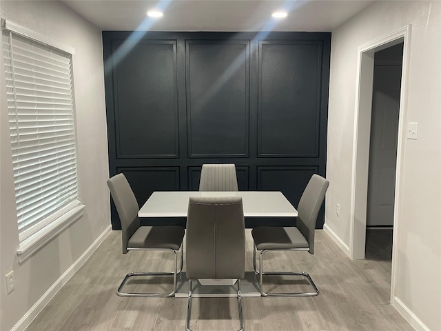 2721 San Marcus Ave, Dallas, TX 75228 - dining room with light wood finished floors, baseboards, and recessed lighting