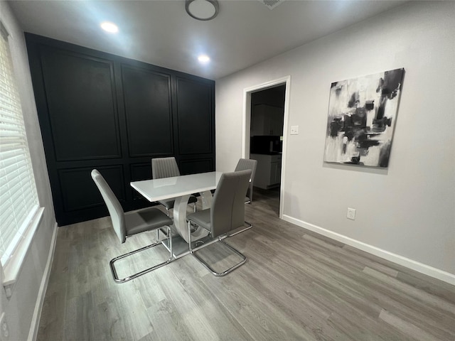 2721 San Marcus Ave, Dallas, TX 75228 - dining area with light wood finished floors, baseboards, and recessed lighting