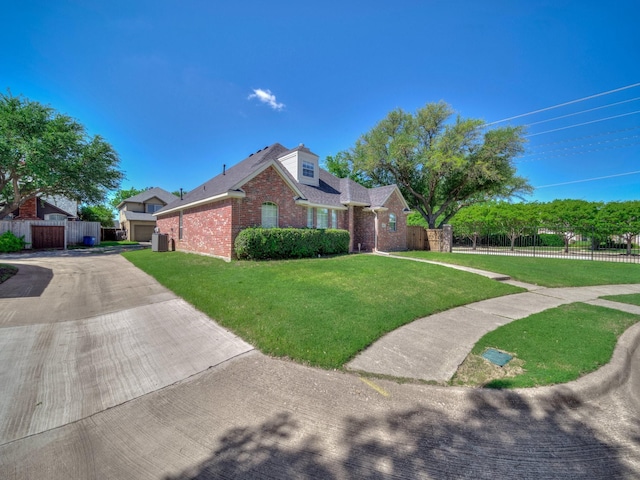 2035 Greenfield Ln, Allen, TX 75013 - view of front facade featuring a garage, brick siding, fence, and a front yard