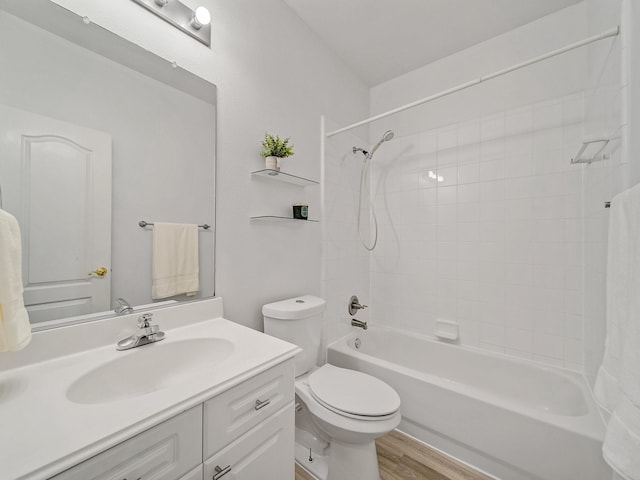 2035 Greenfield Ln, Allen, TX 75013 - full bath featuring toilet, tub / shower combination, wood finished floors, and vanity