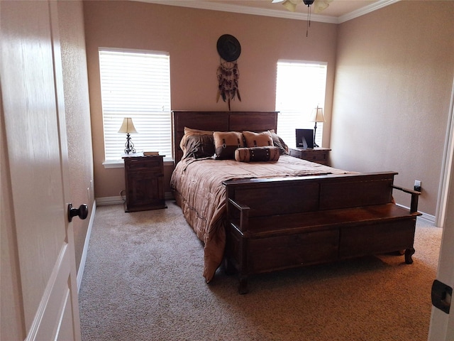 334 Miss Ellie Ln, Abilene, TX 79602 - bedroom with light colored carpet, crown molding, and baseboards