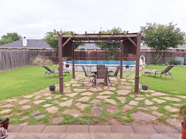 334 Miss Ellie Ln, Abilene, TX 79602 - view of yard featuring a pergola, a fenced in pool, and a fenced backyard