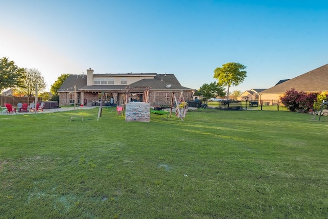 view of yard featuring fence