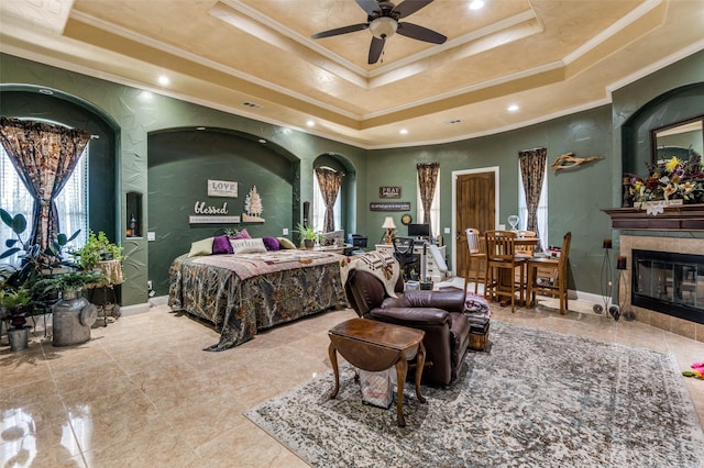 1932 Fm 36 S, Caddo Mills, TX 75135 - bedroom with crown molding, visible vents, baseboards, and a raised ceiling