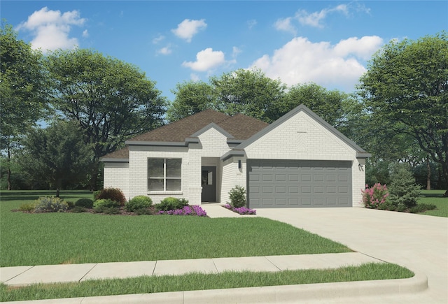 2005 Partridge Rd, Princeton, TX 75407 - single story home featuring roof with shingles, brick siding, concrete driveway, a garage, and a front lawn