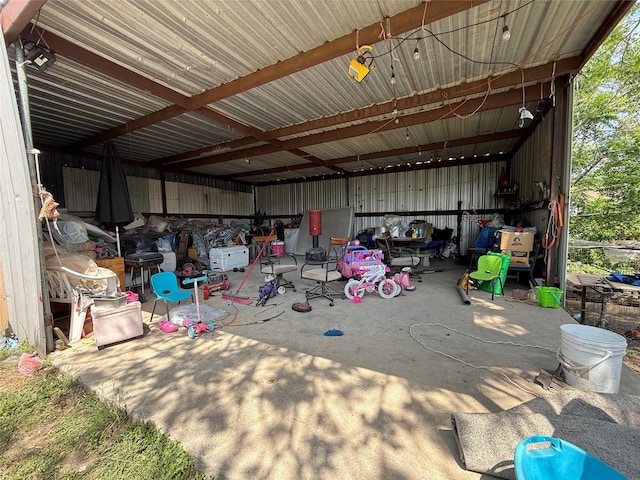 view of garage