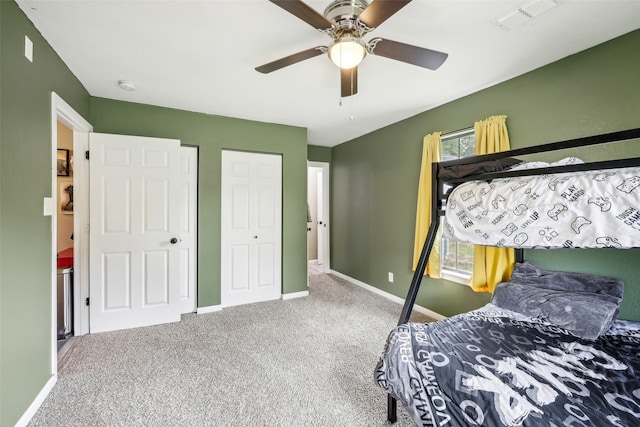1015 Van Winkle St, Weatherford, TX 76086 - bedroom with carpet flooring, baseboards, and a ceiling fan