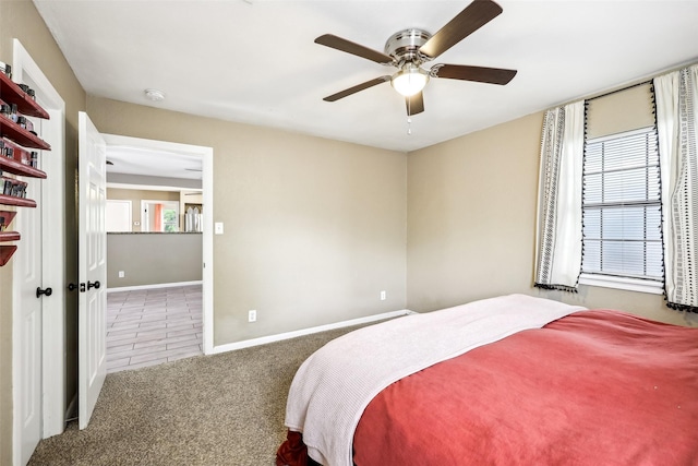1015 Van Winkle St, Weatherford, TX 76086 - bedroom featuring carpet, baseboards, and ceiling fan