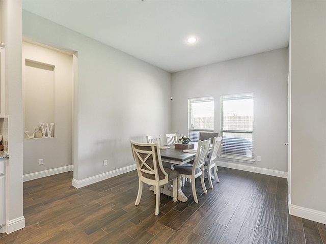 1455 Radecke Rd, Krum, TX 76249 - dining room with dark wood-style floors, baseboards, and recessed lighting