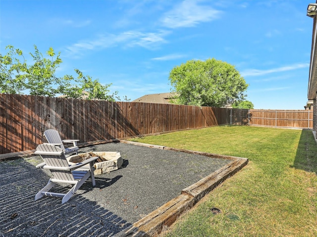 1455 Radecke Rd, Krum, TX 76249 - view of yard featuring a fire pit and a patio