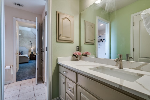 1305 Burgundy Ct, Southlake, TX 76092 - ensuite bathroom with tile patterned flooring, vanity, and a shower with curtain