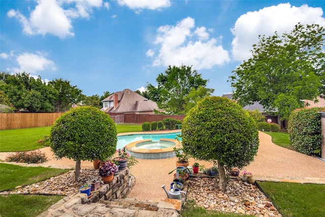 1305 Burgundy Ct, Southlake, TX 76092 - view of pool with a pool with connected hot tub