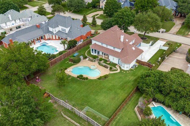 1305 Burgundy Ct, Southlake, TX 76092 - aerial perspective of suburban area with a pool area