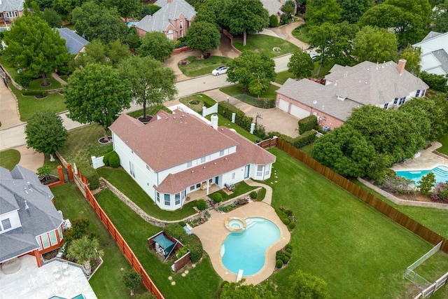 1305 Burgundy Ct, Southlake, TX 76092 - aerial view of residential area featuring a pool area