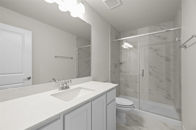 216 Griffith, Princeton, TX 75407 - full bathroom featuring marble look tiles, vanity, toilet, and a marble finish shower