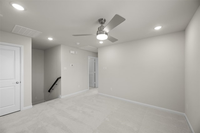 216 Griffith, Princeton, TX 75407 - empty room featuring light carpet, recessed lighting, baseboards, and a ceiling fan