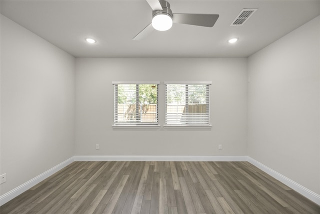 216 Griffith, Princeton, TX 75407 - spare room with wood finished floors, baseboards, ceiling fan, and recessed lighting