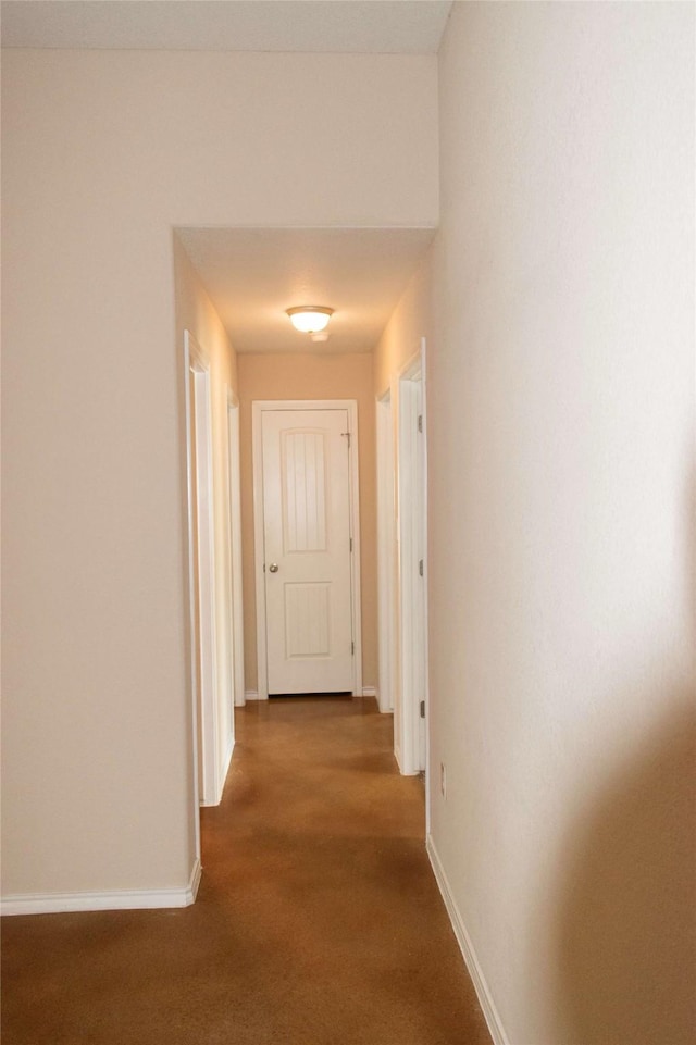 corridor with carpet and baseboards