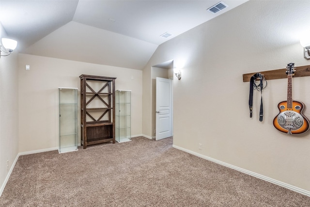 3530 Beaumont Dr, Wylie, TX 75098 - empty room featuring carpet, lofted ceiling, and baseboards