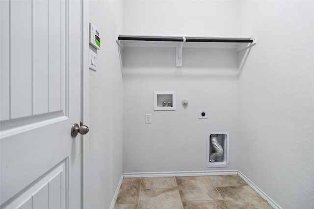 1112 Crest Ridge Dr, Glenn Heights, TX 75154 - laundry area with hookup for a gas dryer, electric dryer hookup, washer hookup, and baseboards