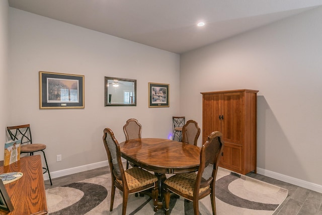 1725 Bellatrix Dr, Haslet, TX 76052 - dining area with baseboards, light wood finished floors, and recessed lighting