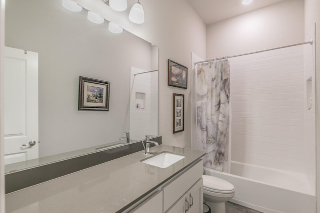 1725 Bellatrix Dr, Haslet, TX 76052 - full bathroom featuring toilet, vanity, and shower / bathtub combination with curtain