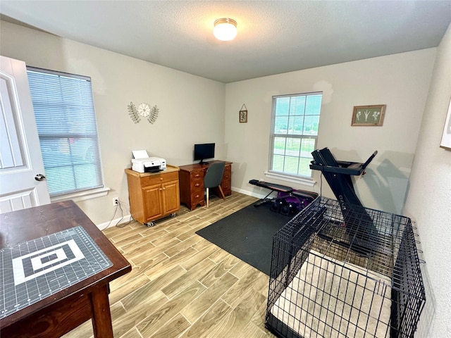 124 Oakwood St, Chico, TX 76431 - office area featuring baseboards and light wood-type flooring