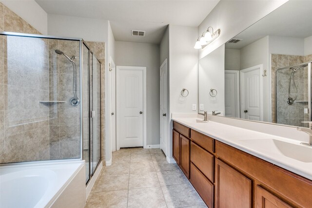 14629 Gilley Ln, Fort Worth, TX 76052 - bathroom with a sink, a shower stall, and visible vents