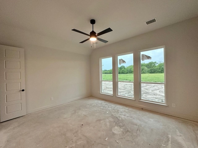 1099 Silver Sage Trl, Weatherford, TX 76085 - spare room with unfinished concrete flooring and ceiling fan
