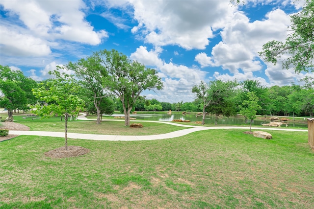 9415 Royal Forest Dr, Oak Point, TX 75068 - surrounding community featuring a water view and a yard