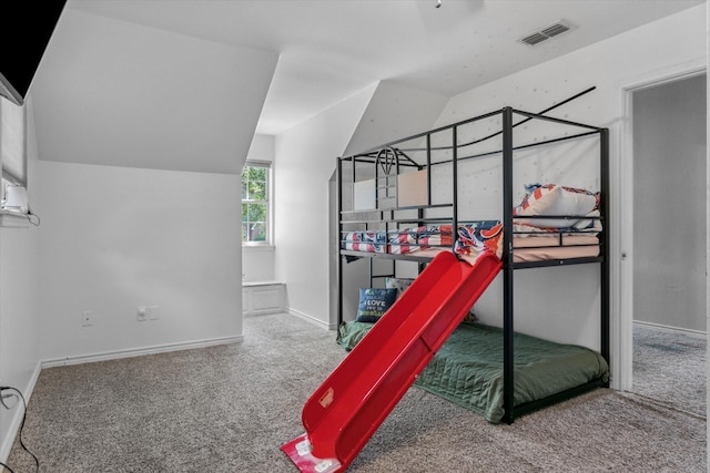 200 County Road 1574, Alba, TX 75410 - bedroom with visible vents, baseboards, lofted ceiling, and carpet floors