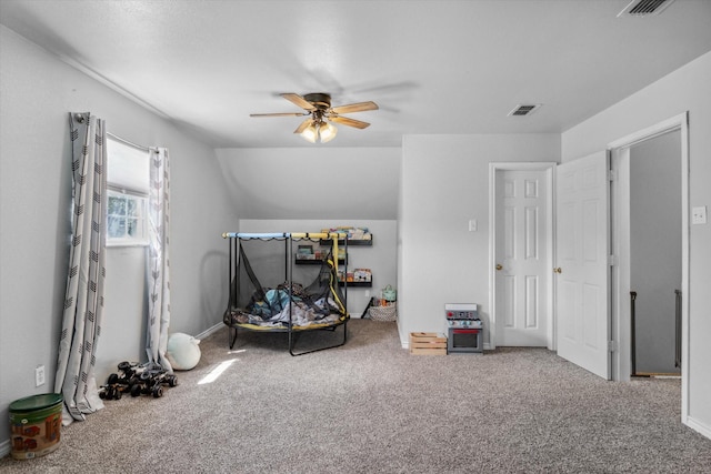 200 County Road 1574, Alba, TX 75410 - bedroom with carpet flooring, a ceiling fan, and visible vents