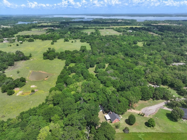 200 County Road 1574, Alba, TX 75410 - birds eye view of property featuring a water view and a view of trees