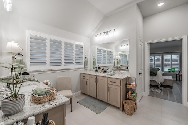 1076 Fleetwood Dr, Justin, TX 76247 - bathroom with a stall shower, tile patterned flooring, and ensuite bath