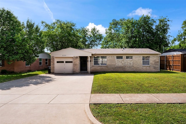 3100 Karla, Mesquite, TX 75150 - ranch-style home featuring a garage, concrete driveway, and brick siding