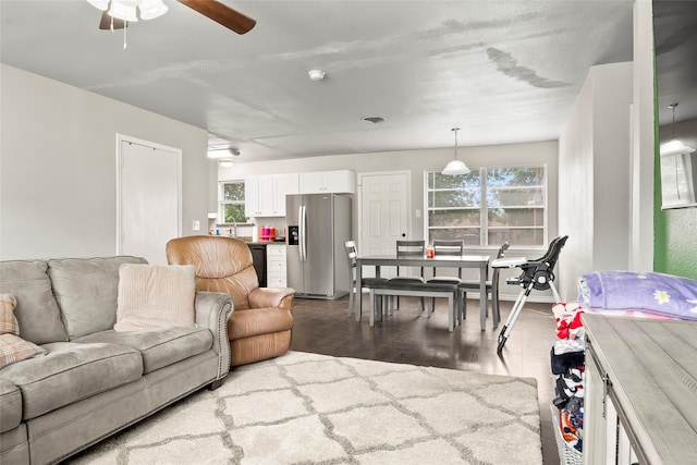 3100 Karla, Mesquite, TX 75150 - living area with ceiling fan and wood finished floors
