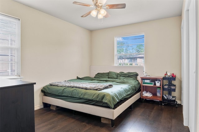 3100 Karla, Mesquite, TX 75150 - bedroom featuring wood finished floors, baseboards, and ceiling fan