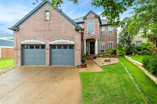 3528 Clubgate Dr, Fort Worth, TX 76137 - traditional-style house featuring roof with shingles, concrete driveway, a front lawn, and brick siding