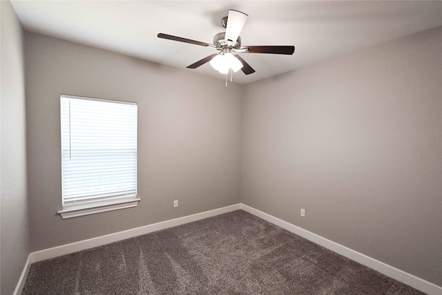 250 Martis Way, Abilene, TX 79602 - spare room featuring ceiling fan, baseboards, and dark carpet