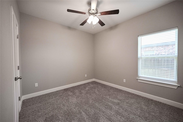 250 Martis Way, Abilene, TX 79602 - empty room featuring ceiling fan, baseboards, and dark carpet