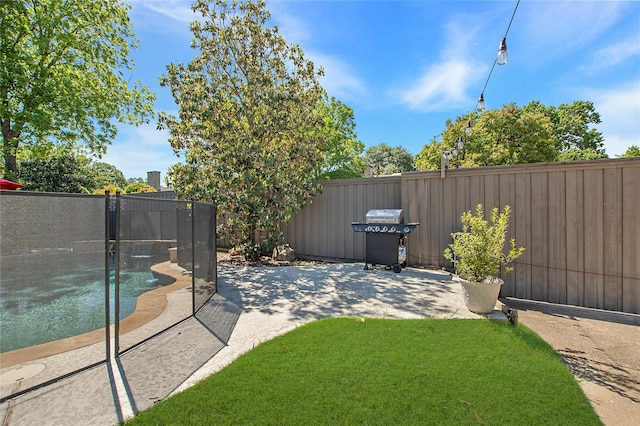 view of yard featuring a patio area