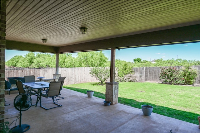 8301 Cimarron Trl, Abilene, TX 79606 - view of patio / terrace featuring a fenced backyard and outdoor dining area