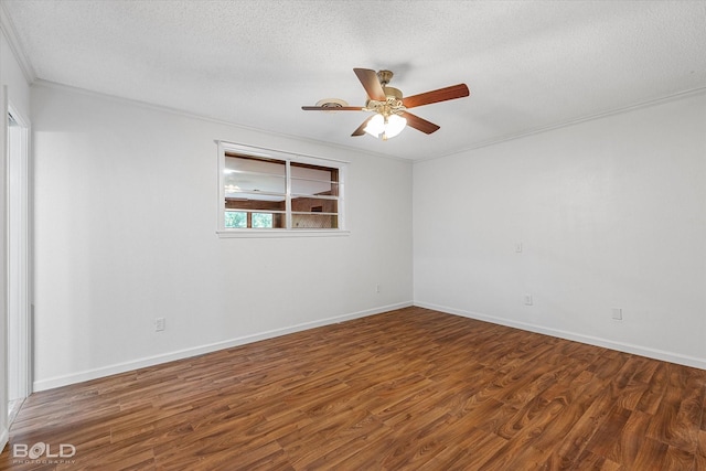 5764 Jefferson Paige Rd, Shreveport, LA 71119 - unfurnished room featuring a ceiling fan, wood finished floors, a textured ceiling, and crown molding
