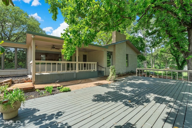5764 Jefferson Paige Rd, Shreveport, LA 71119 - wooden deck with a ceiling fan