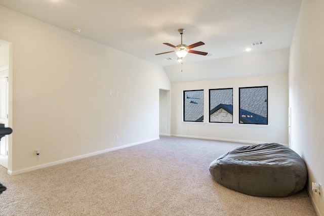915 Blueberry Way, Northlake, TX 76247 - sitting room featuring carpet, baseboards, a ceiling fan, and visible vents